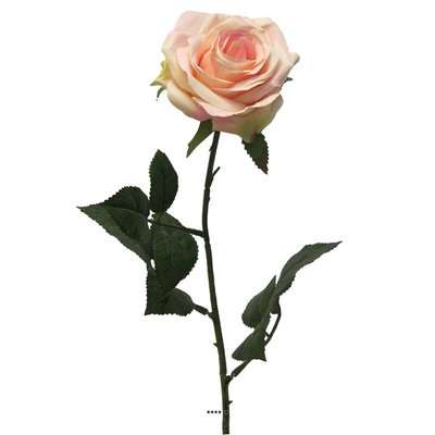 Rose factice Paris H64 cm tête D9cm 12 feuill ARTIFICIELLES