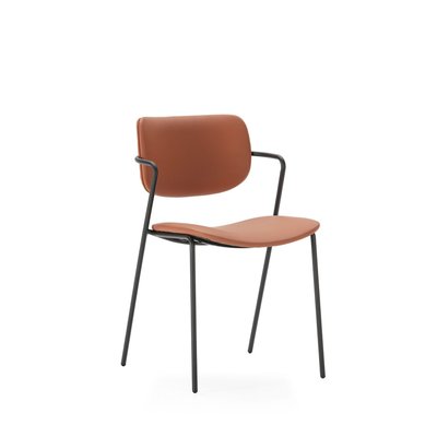 Lot de 2 chaises en simili cuir et métal- VELURA DRAWER