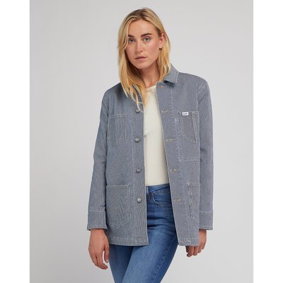 Narrow Striped Jacket in Cotton Mix and Straight Fit LEE