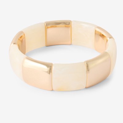 Bracelet élastique ivoire et doré BALABOOSTE
