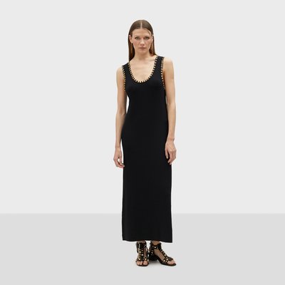 Robe longue moulantes avec œillets métalliques décoratifs LOLA CASADEMUNT