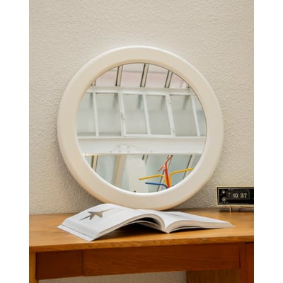 Miroir rond en plexiglass crème Igor N°1190 - Bon état DEBONGOUT