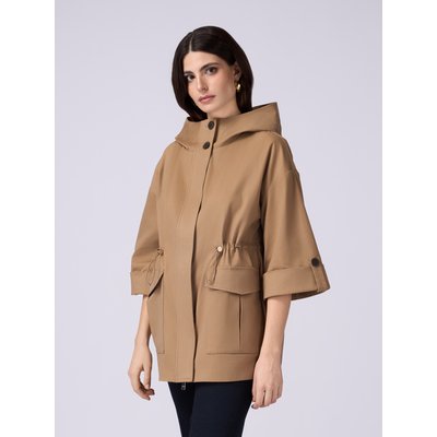 Parka oversize à capuche réalisé en tissu 100% coton OLTRE
