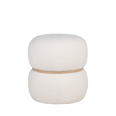 Pouf rond en tissu bouclette ø38cm - MILFORD HOUSE NORDIC
