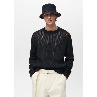 Pull 100 % coton maille ajourée MANGO MAN