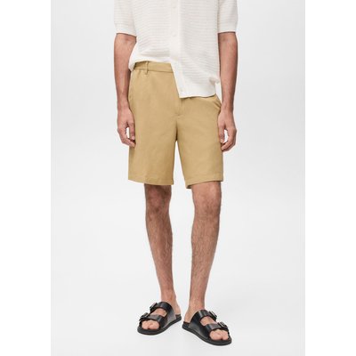 Bermudas en lin mélangé taille élastique MANGO MAN