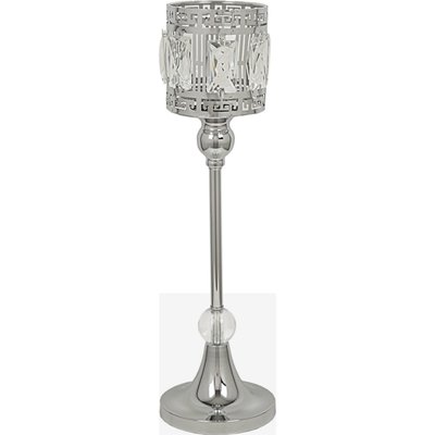 Photophore argenté en métal et verre décoratif élégant RECOLLECTION