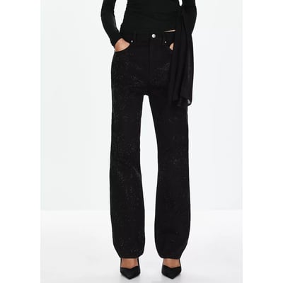 Jean droit détail cristaux MANGO