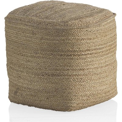 pouf carré en jute naturel fait main assise déco intérieure RECOLLECTION