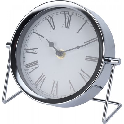 Horloge à poser en métal argenté chiffres romains WADIGA