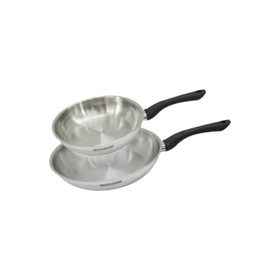 Set 2 poêles 24 et 28 cm en inox GENEVA FACKELMANN