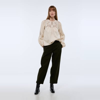 Pantalon barrel en coton MONOPRIX