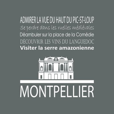 Tableau Mural Montpellier ILLUSTRATION CEANOTHE