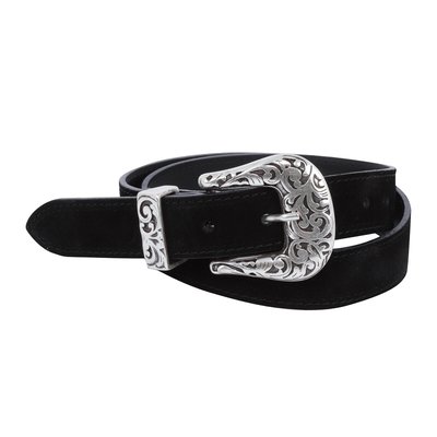 Ceinture cuir CASSIA large boucle ronde à motif LA PETITE ETOILE