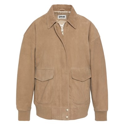 Blouson aviateur coupe oversize, chèvre velours SCHOTT