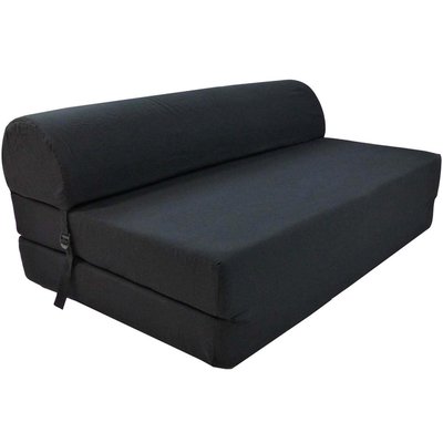 Chauffeuse double unie en coton Noir JARDINDECO