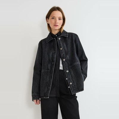 Veste courte boutonnée en denim MONOPRIX