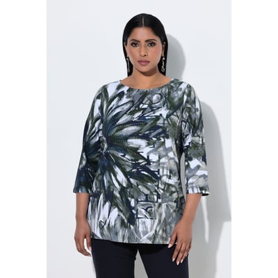T-shirt en coton Pima. Petits strass. ULLA POPKEN