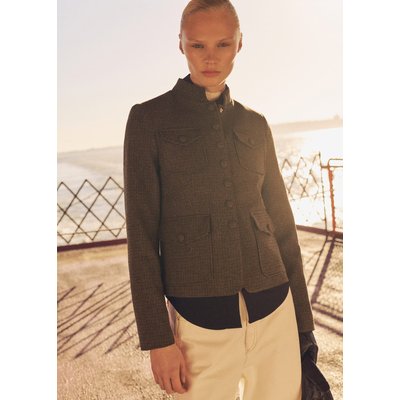 Veste laine micro pied-de-poule MANGO