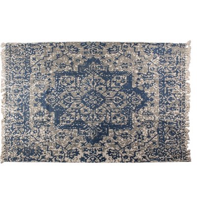 Tapis rectangulaire gris, beige et bleu 140x200cm WADIGA