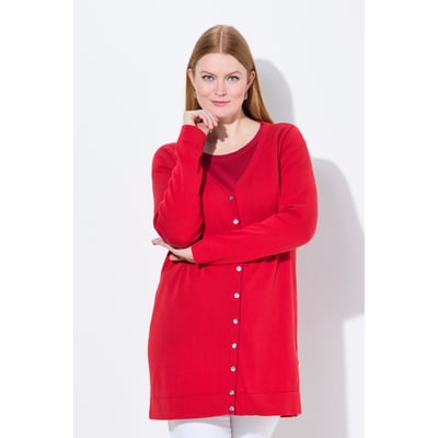 Cardigan long en coton Pima. Décolleté V ULLA POPKEN