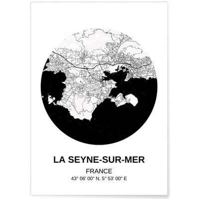 Affiche Carte La Seyne-sur-Mer L'AFFICHERIE
