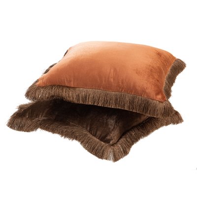 Coussin Iris marron et orange 45x45 cm (lot de 2) AMADEUS