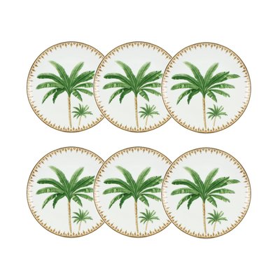 Lot de 6 assiettes plates en porcelaine, ATLAS NOVASTYL