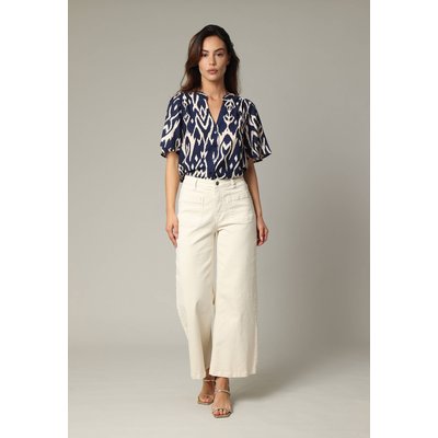 Blouse bohème en viscose à motif ethnique et encolure V VILANA DEELUXE