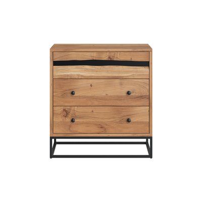 Commode en bois d'acacia et métal, 3 tiroirs - ALABAMA RENDEZ-VOUS DÉCO