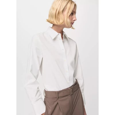 Chemise droite mélange coton et lyocell MANGO