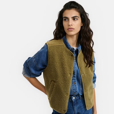 Gilet oversize en sherpa, sans manches LA REDOUTE COLLECTIONS