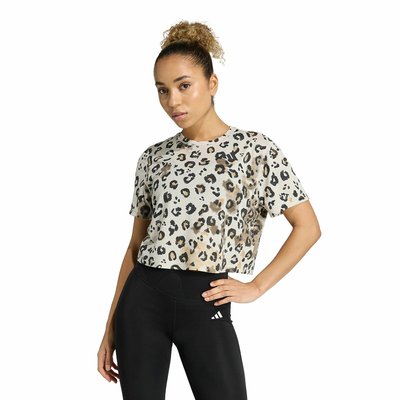 T-shirt de desporto com estampado leopardo adidas Performance