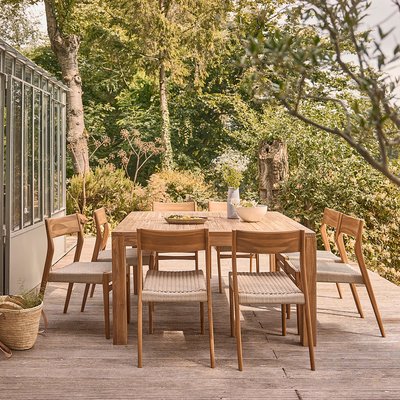 Salon de jardin en teck massif 8 places  LIVIE BERAH GETAH