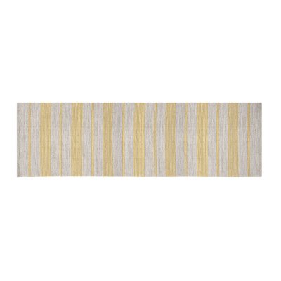 Tapis de couloir en coton jaune et beige 60 x 200 cm CABOURG MILIBOO