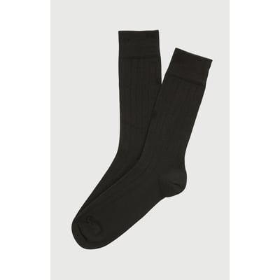 Chaussettes en laine et coton couleur unie Noir ARTHUR