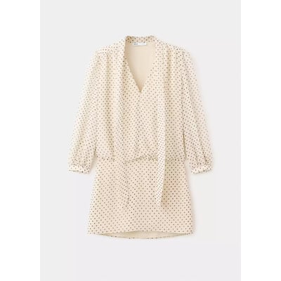 Robe à pois avec détail foulard MANGO