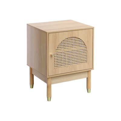 Table de chevet bois et cannage 1 porte JUDITH SWEEEK