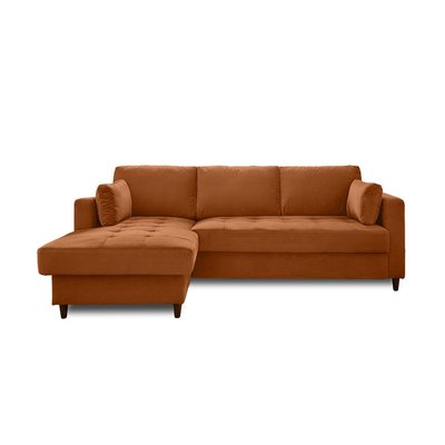Canapé d'Angle Convertible en Velours 4 places - ANNA LISA DESIGN