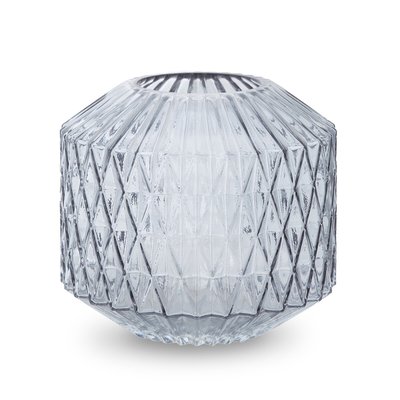 18cm Grey Textured Glass Vase SO'HOME