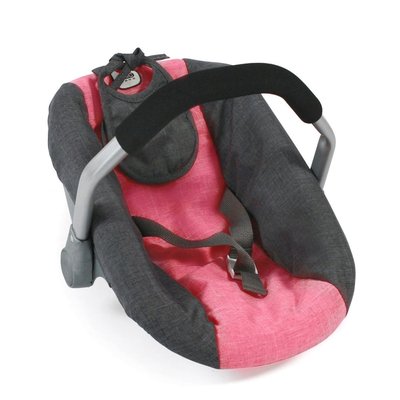 Siège de voiture pour poupées, Mélange anthracite - rose BAYER CHIC 2000