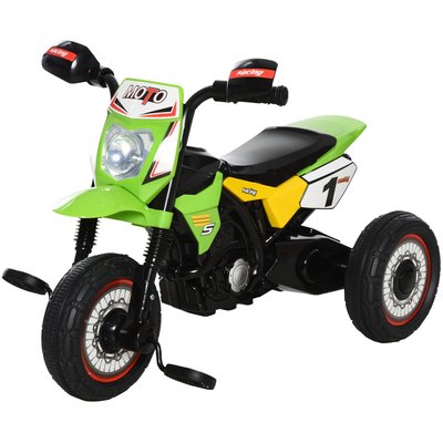 Tricycle enfants moto cross effets musicaux et lumineux coffre rangement HOMCOM
