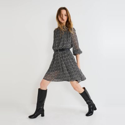 Robe courte plissée imprimée contenant du polyester recyclé MONOPRIX