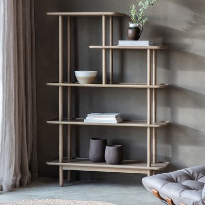 Kargil Solid Oak Two Tier Shelving Unit SO'HOME