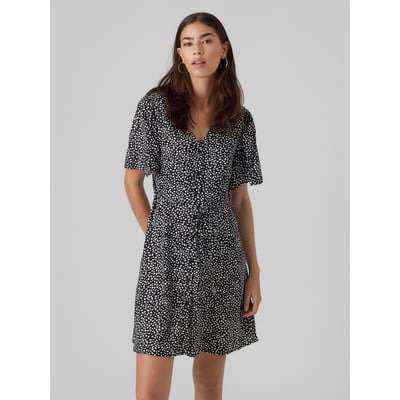 Robe courte manches courtes col V avec ceinture VERO MODA
