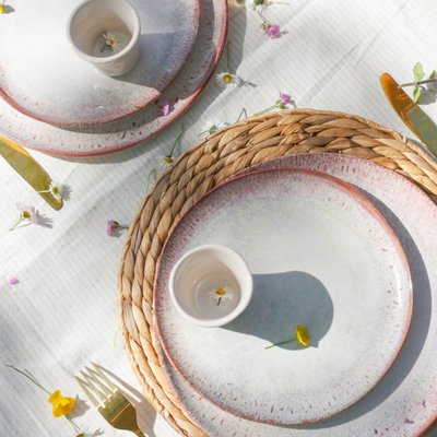 Lot de 6 grandes assiettes, Agate ARD TIME