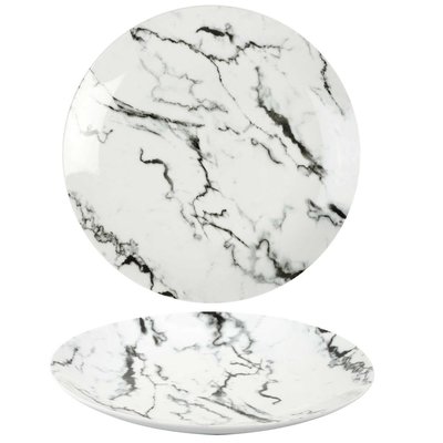 Lot de 12 assiettes de service effet marbre TOILINUX