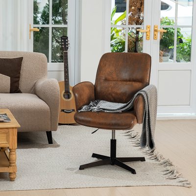 Fauteuil relax rotatif réglable en hauteur rétro vintage, THOMASINA MEUBLES COSY