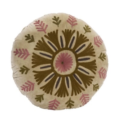 Coussin velours broderie florale suzani MADAM STOLTZ