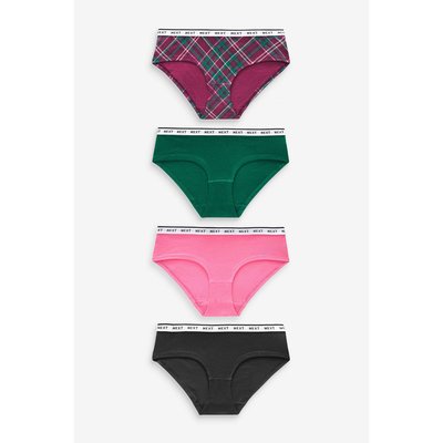Slips en coton épais logo-string, lot de 4 NEXT